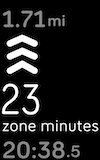 Een work-out waarvan 23 minuten in actieve zones is bijgehouden